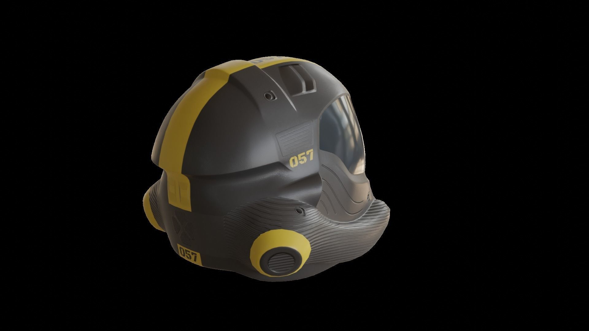 Sci-fi Helmet Low-poly 3D model_1