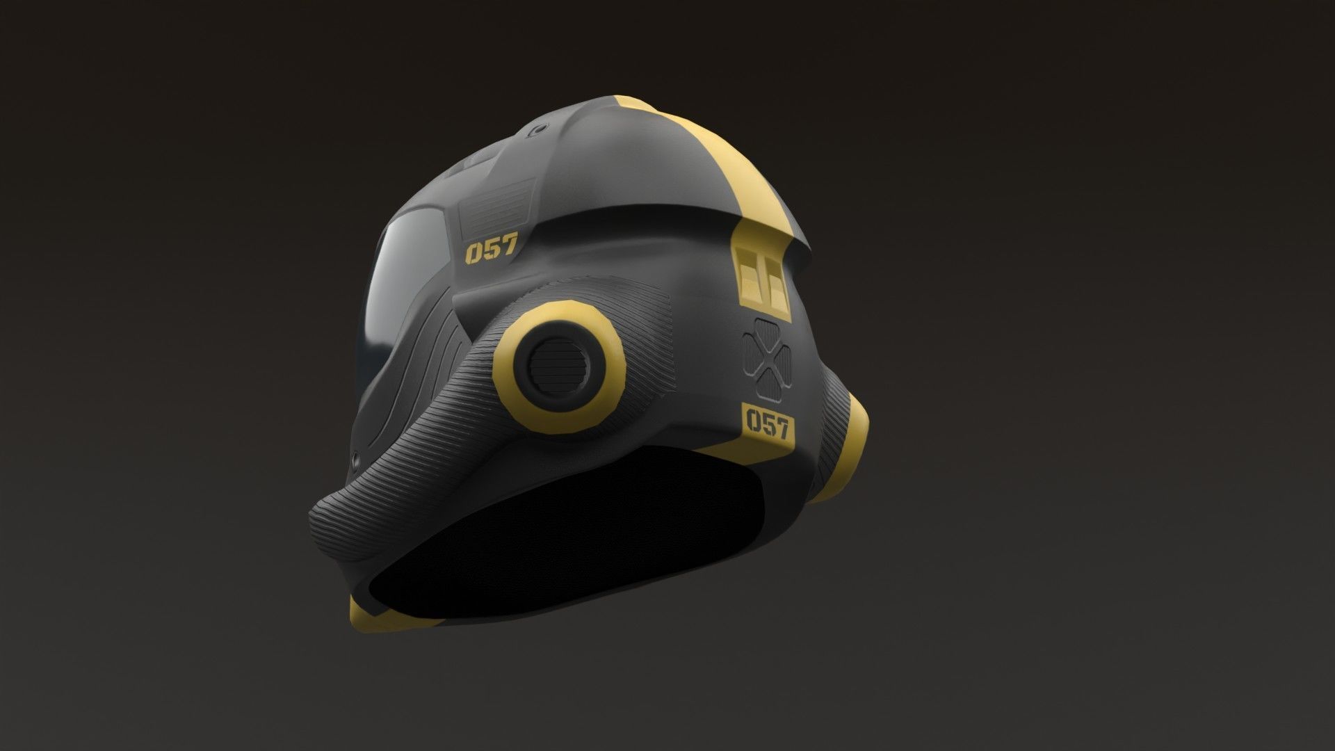 Sci-fi Helmet Low-poly 3D model_8