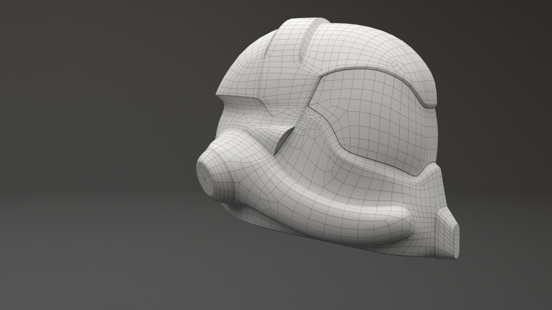 Sci-fi Helmet Low-poly 3D model_13