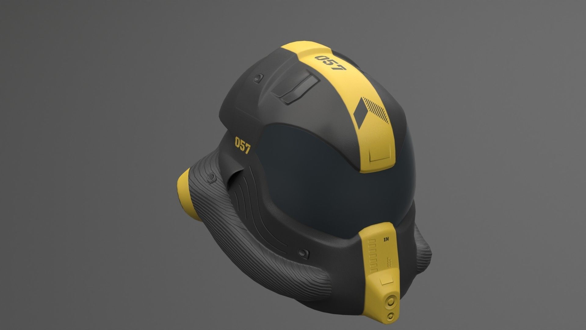 Sci-fi Helmet Low-poly 3D model_3