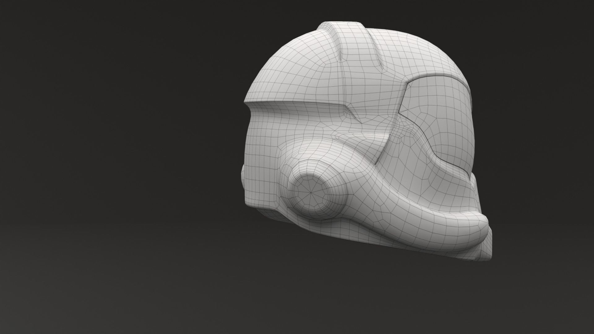 Sci-fi Helmet Low-poly 3D model_12