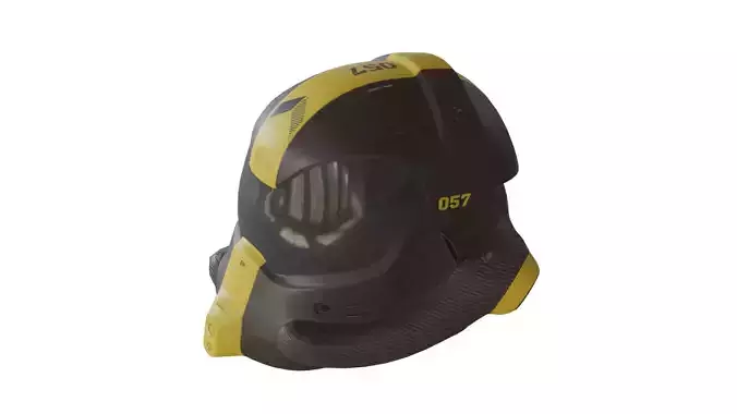 Sci-fi Helmet Low-poly 3D model