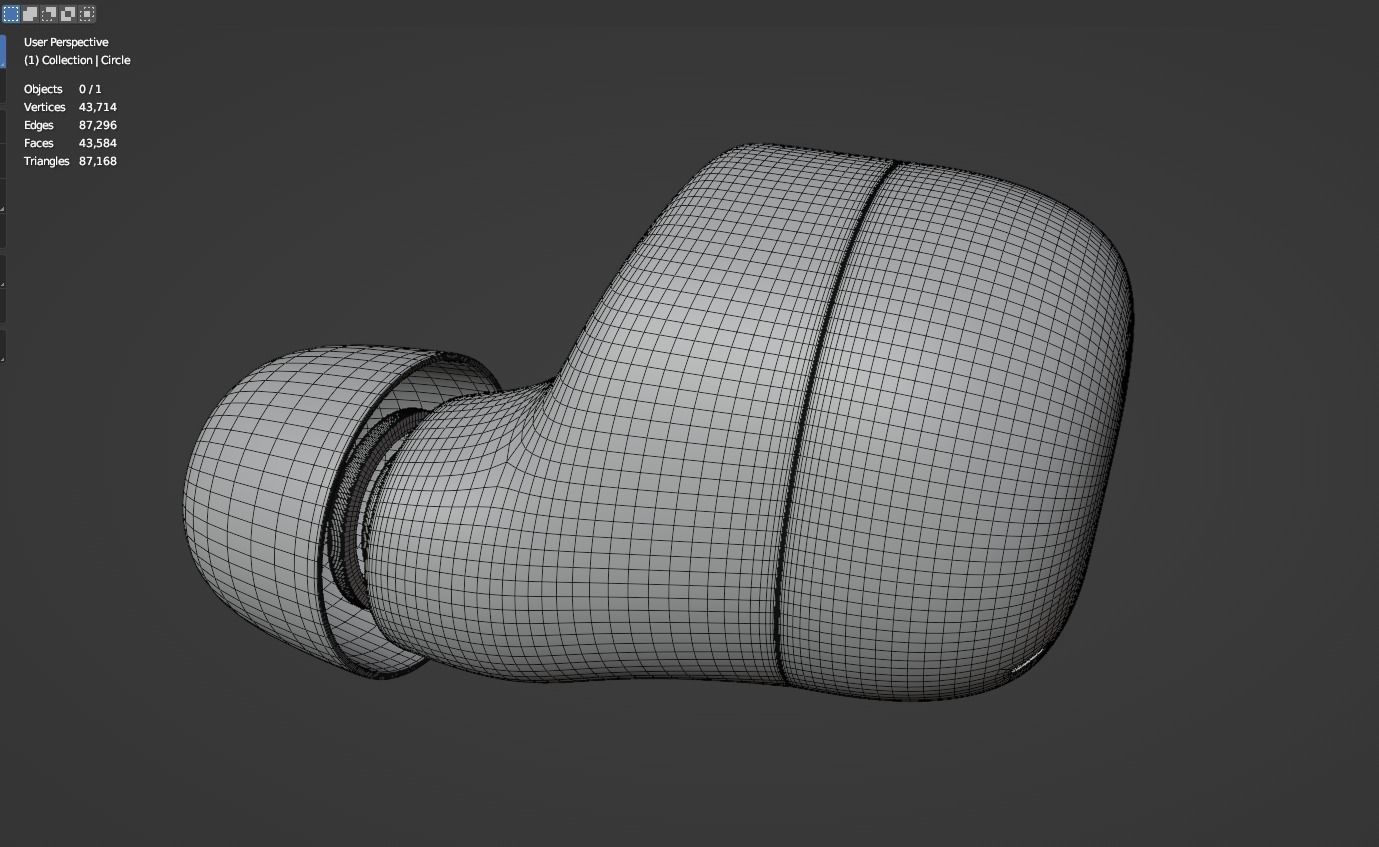 wireless earphones Low-poly 3D model_3