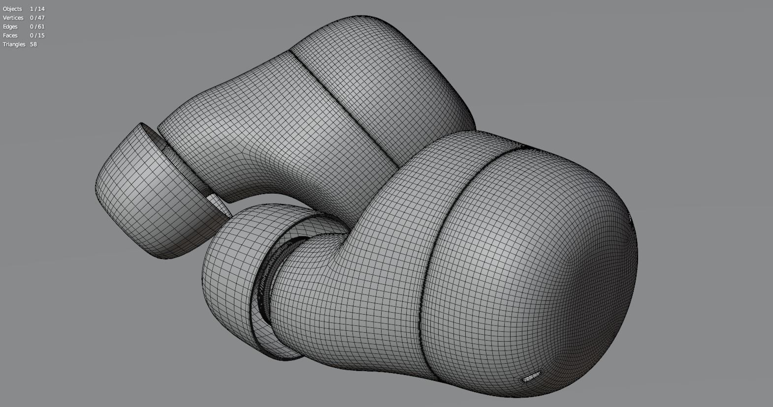 wireless earphones Low-poly 3D model_2