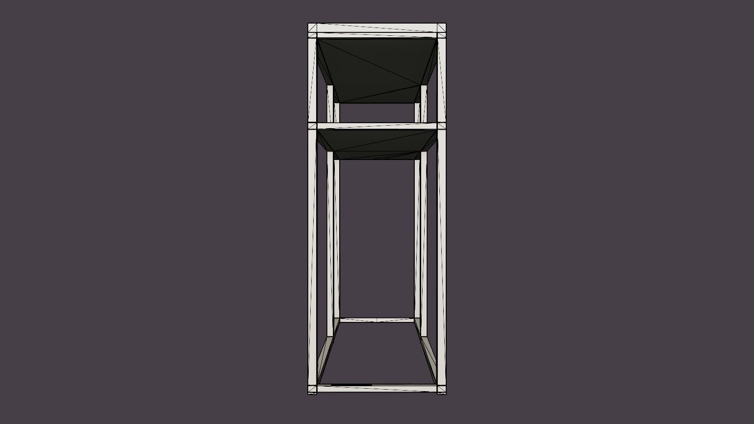 Midtown console table with shelf gray marble Low-poly 3D model_7