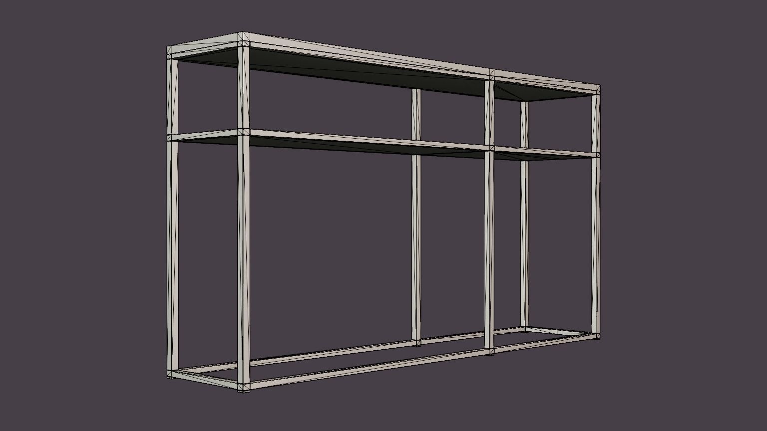 Midtown console table with shelf gray marble Low-poly 3D model_6