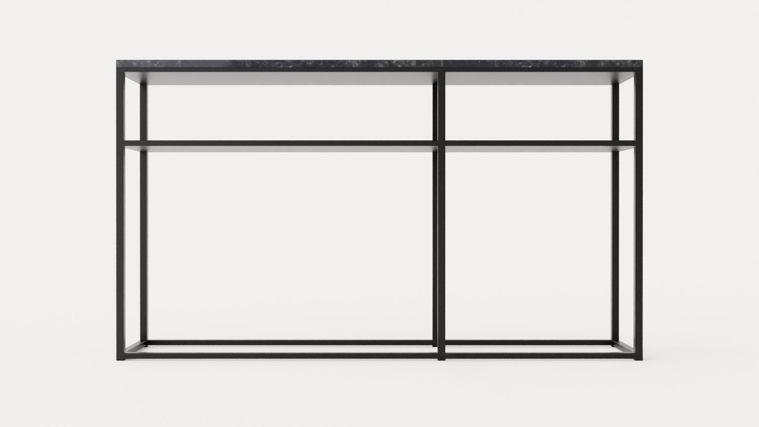 Midtown console table with shelf gray marble Low-poly 3D model_4