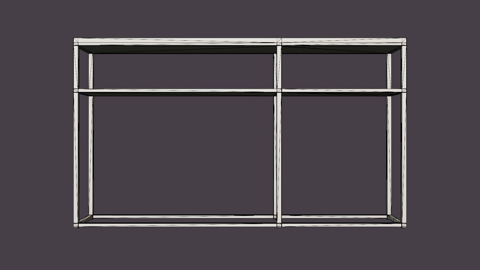 Midtown console table with shelf gray marble Low-poly 3D model_5