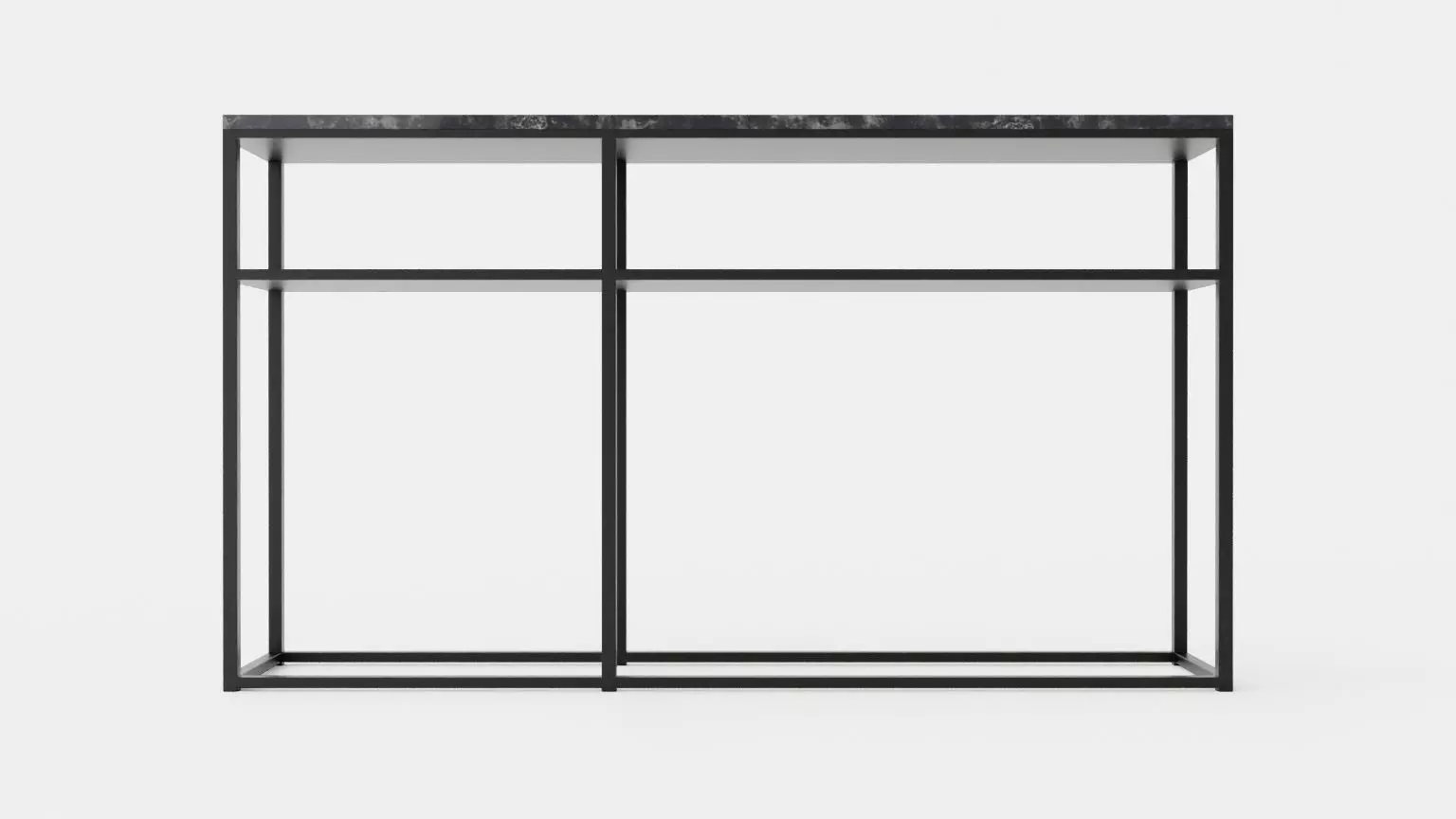 Midtown console table with shelf gray marble Low-poly 3D model_0