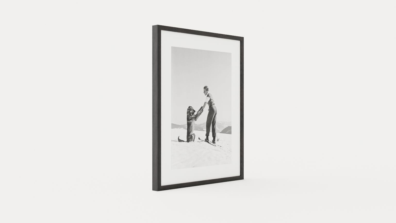 On tour - Black and white photograph printed on photo paper Low-poly 3D model_1