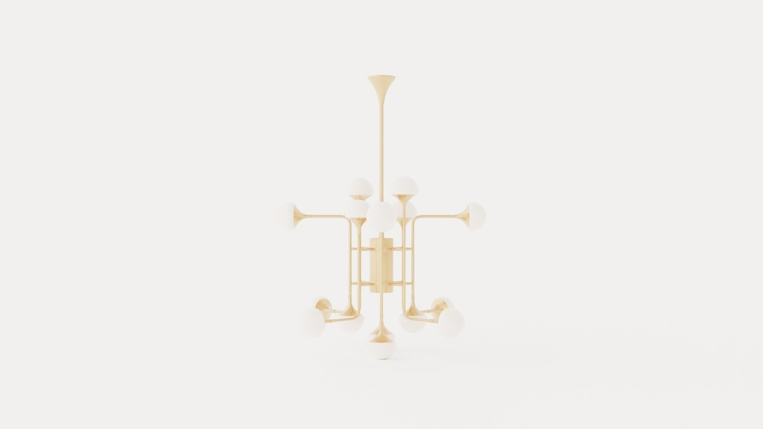 Fleming Chandelier - Gold Low-poly 3D model_2
