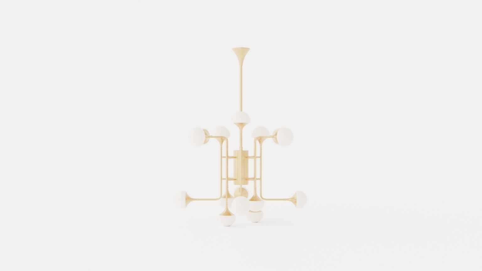 Fleming Chandelier - Gold Low-poly 3D model_1