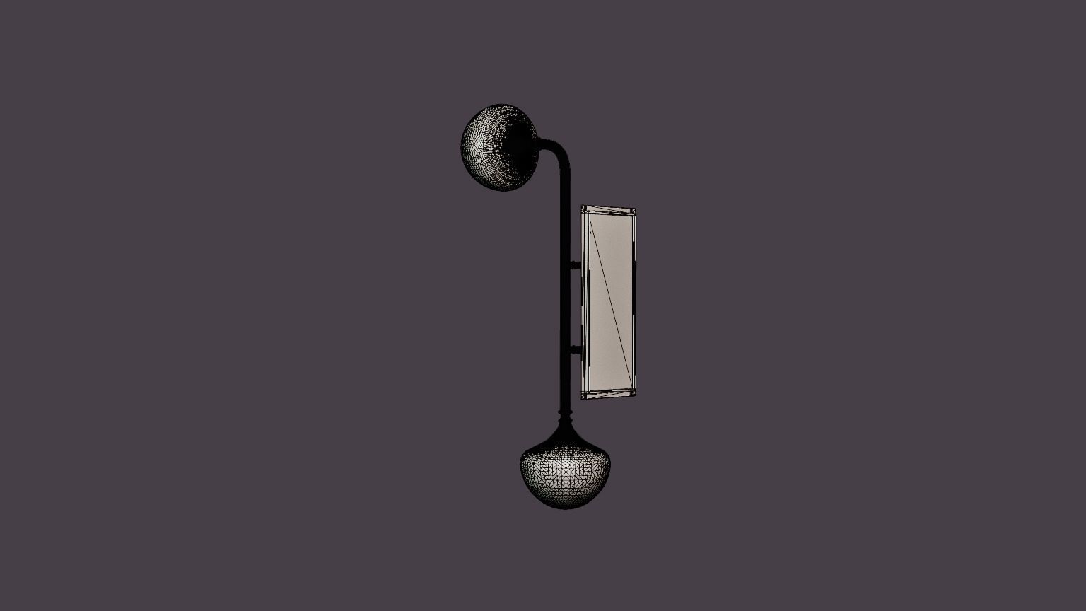 Fleming Wall lamp - Gold Low-poly 3D model_6