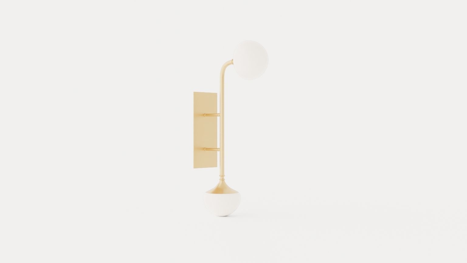 Fleming Wall lamp - Gold Low-poly 3D model_1