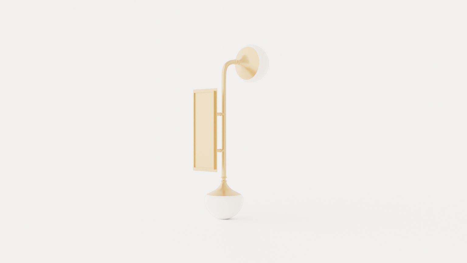 Fleming Wall lamp - Gold Low-poly 3D model_3