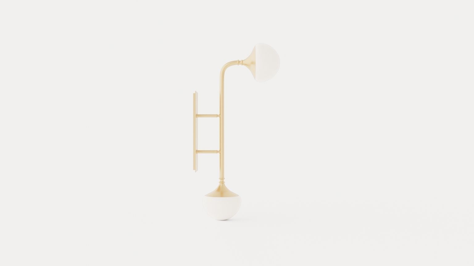 Fleming Wall lamp - Gold Low-poly 3D model_2