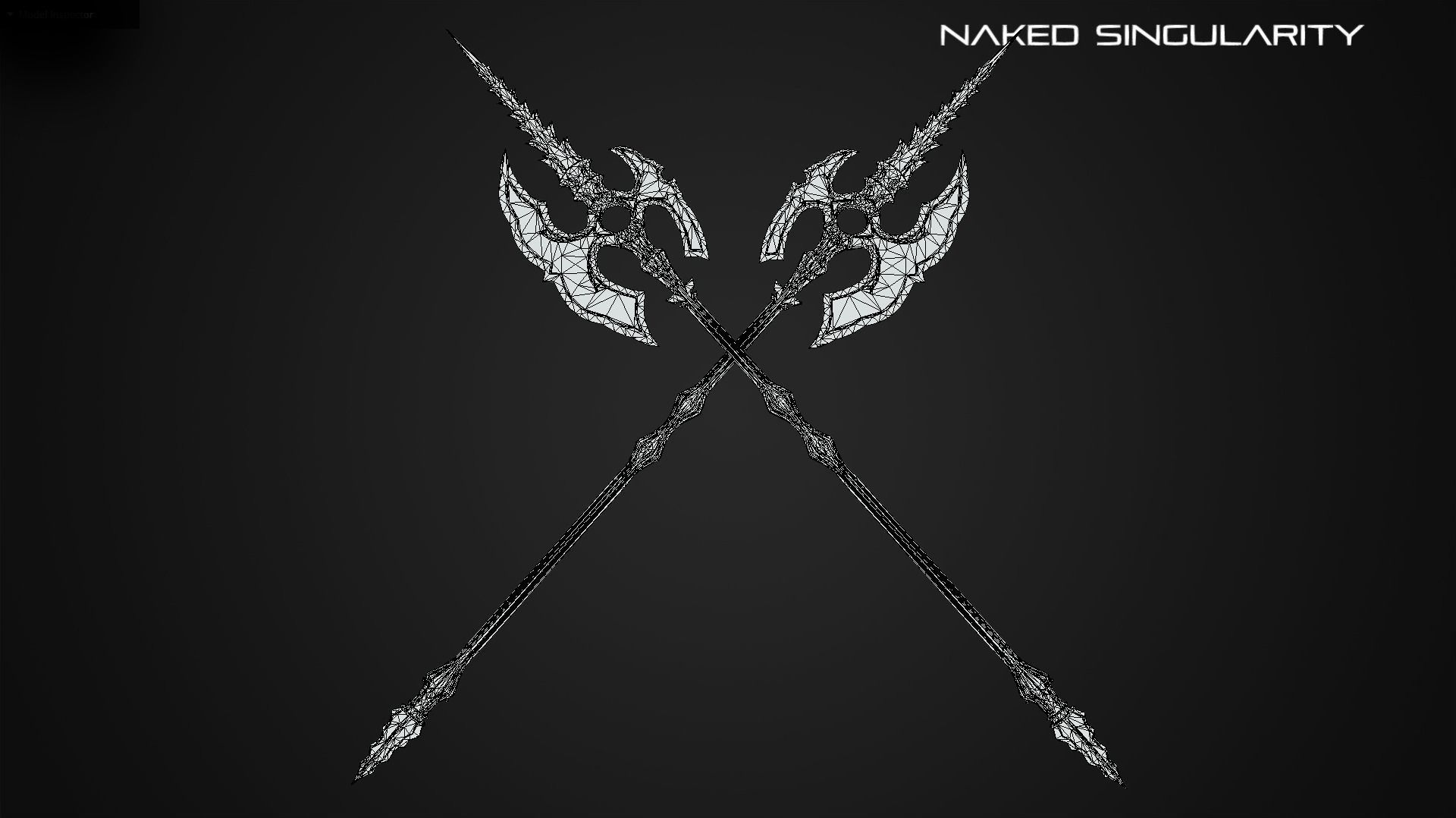 Dark halberd Medieval dark fantasy weapon Low-poly 3D model_8