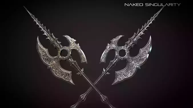 Dark halberd Medieval dark fantasy weapon