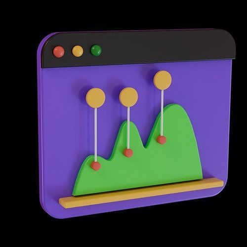 Animated Business Analytics 3D Models Icon No 13 3D model