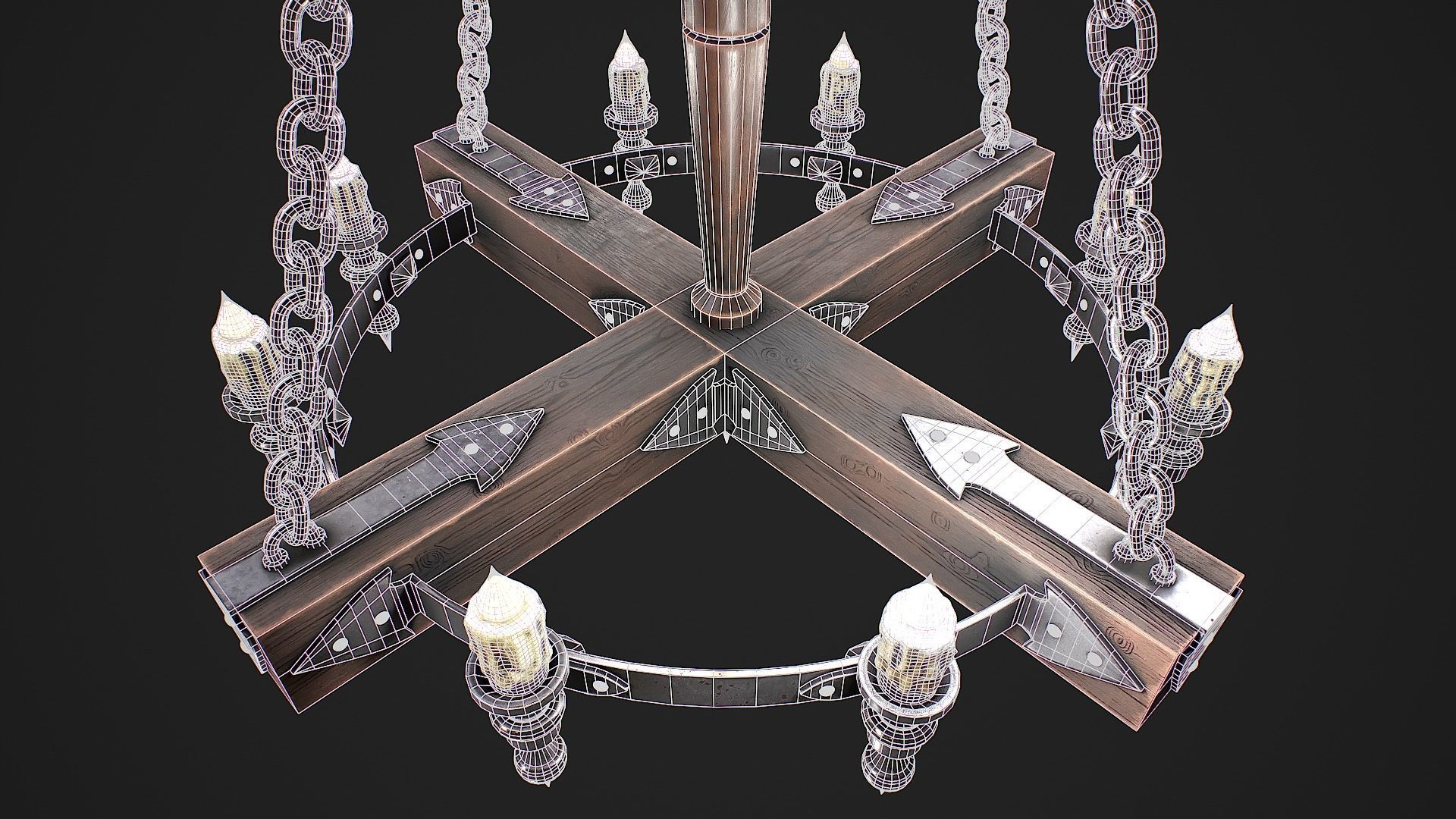 Forged chandelier 1 3D model Low-poly 3D model_8