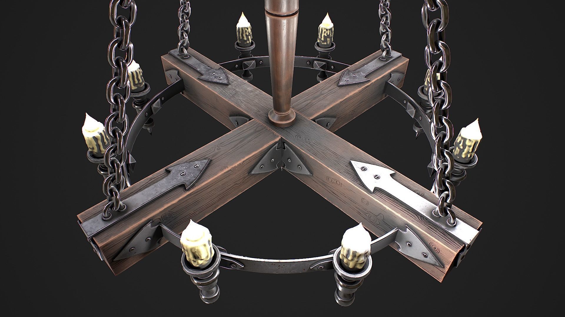 Forged chandelier 1 3D model Low-poly 3D model_7