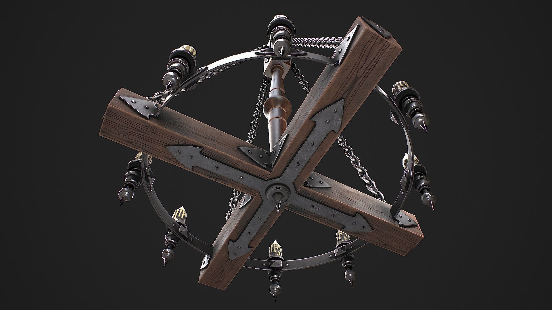 Forged chandelier 1 3D model Low-poly 3D model_5