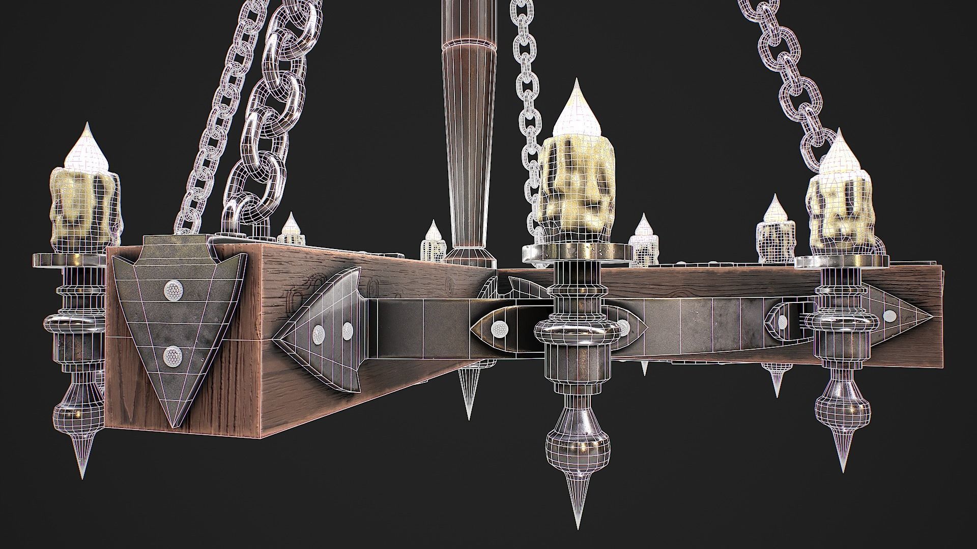 Forged chandelier 1 3D model Low-poly 3D model_12