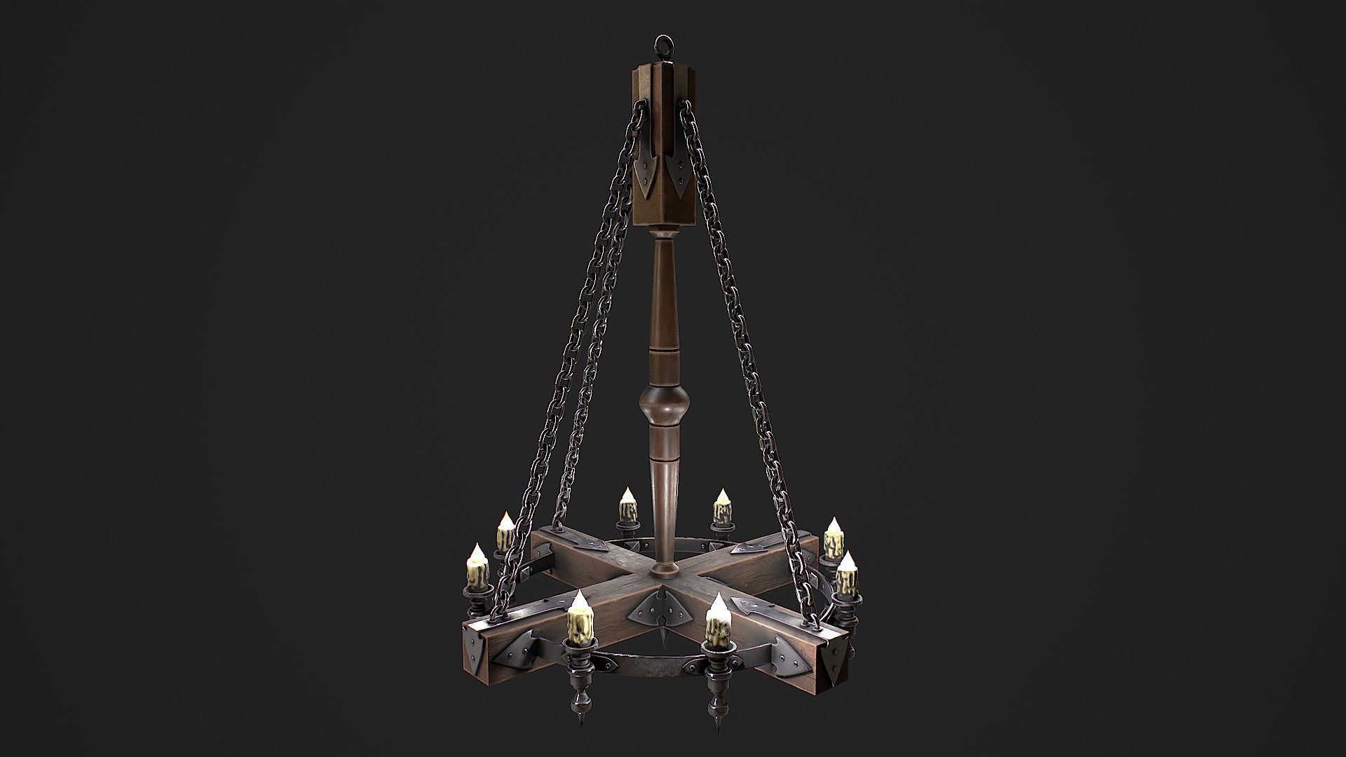 Forged chandelier 1 3D model Low-poly 3D model_3