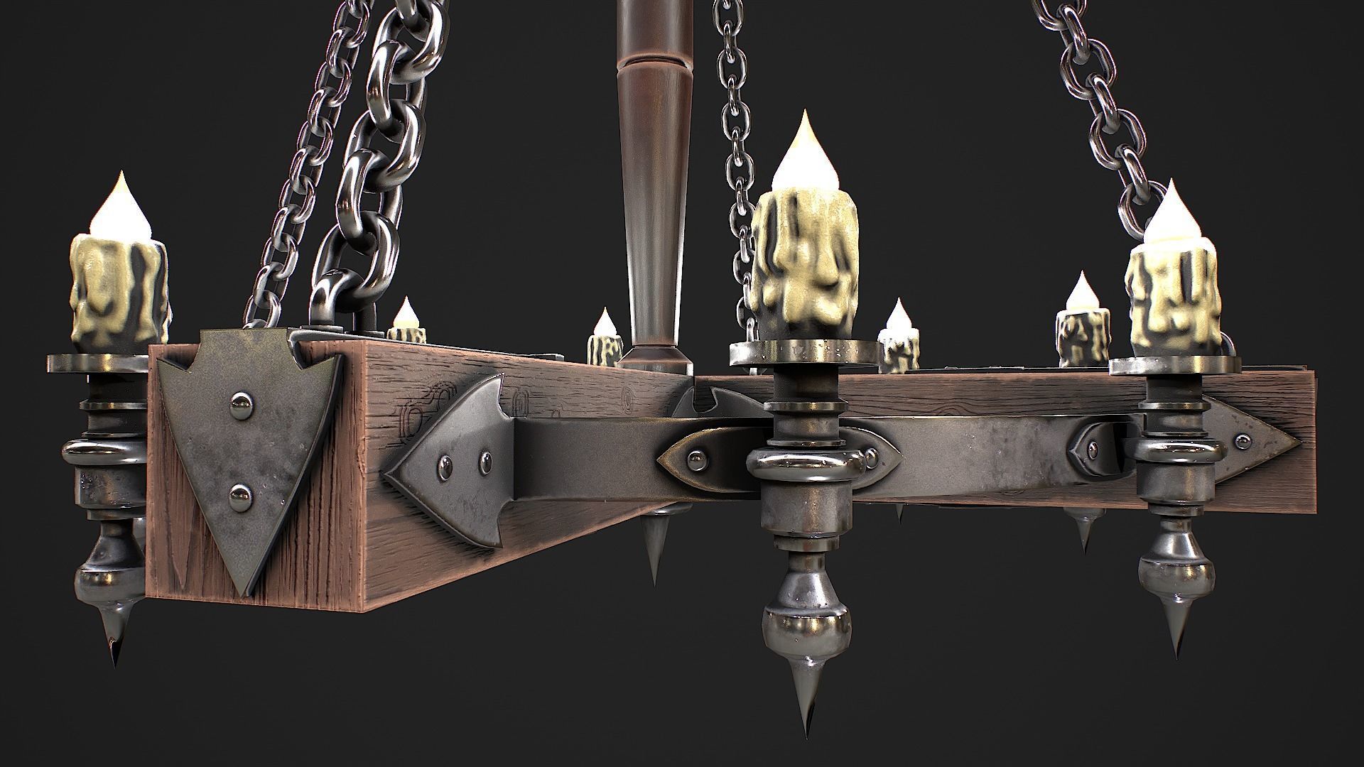 Forged chandelier 1 3D model Low-poly 3D model_11