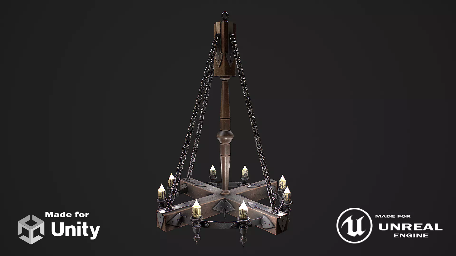 Forged chandelier 1 3D model Low-poly 3D model_0
