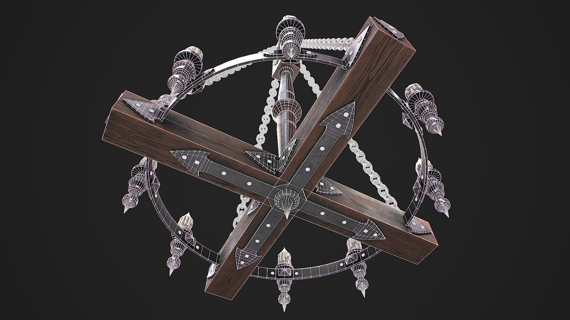 Forged chandelier 1 3D model Low-poly 3D model_6