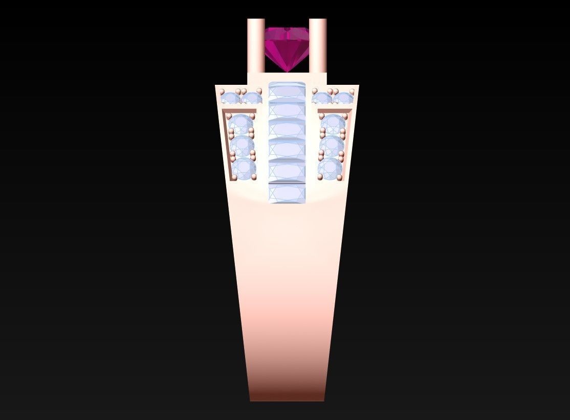 Diamond Ring - Mens Rings - N229458 3D print model_5