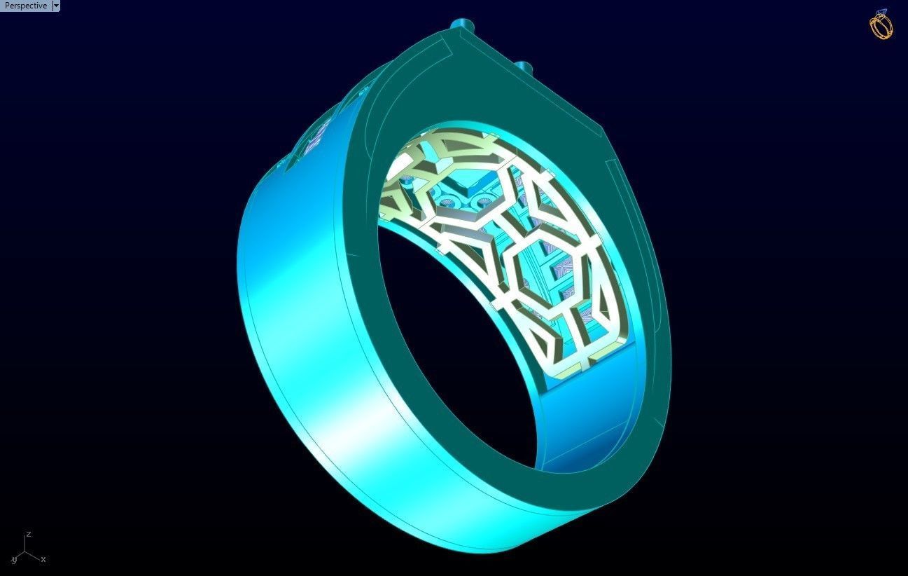 Diamond Ring - Mens Rings - N229458 3D print model_8