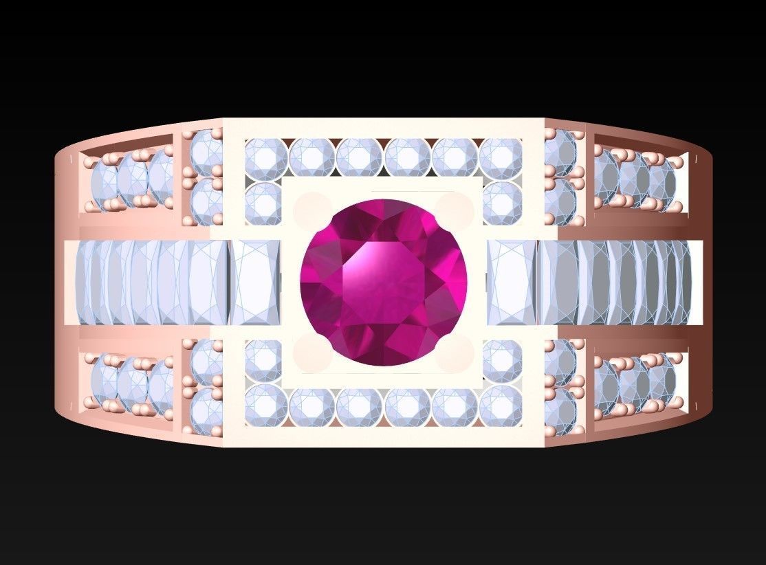 Diamond Ring - Mens Rings - N229458 3D print model_4