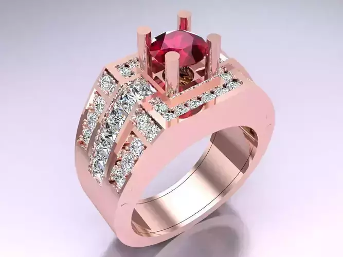Diamond Ring - Mens Rings - N229458 3D print model