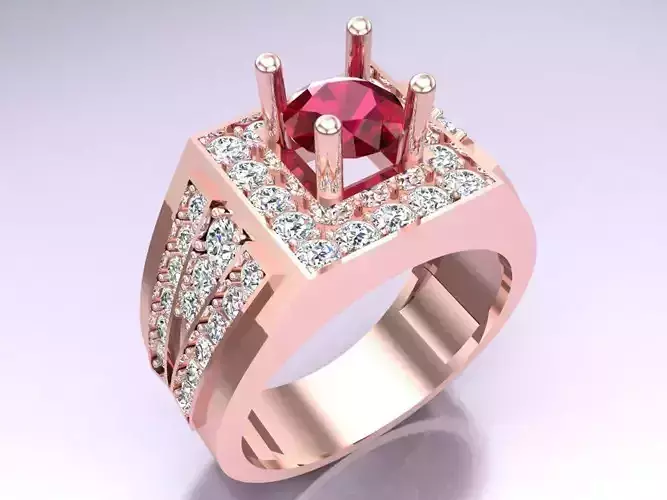 Diamond Ring - Mens Rings - N229904 3D print model