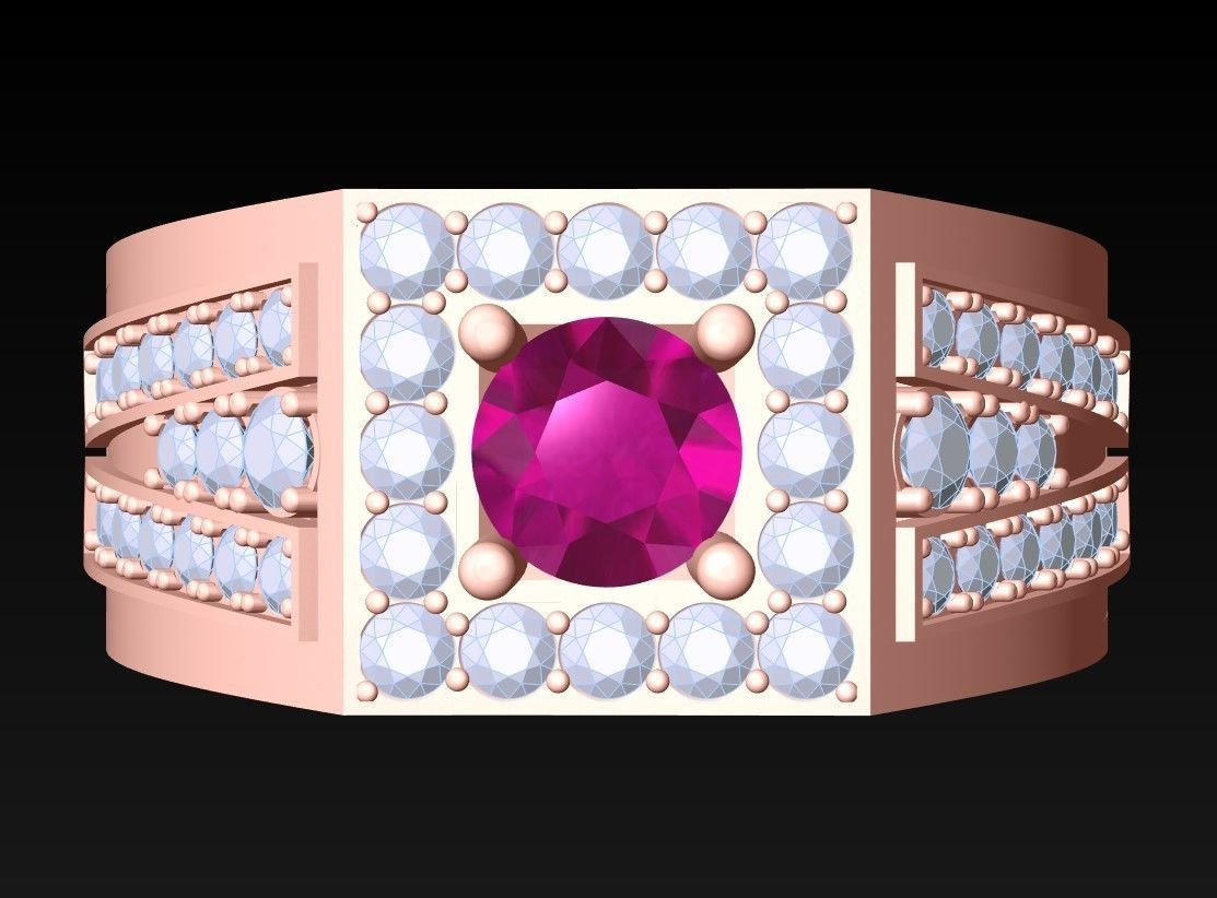 Diamond Ring - Mens Rings - N229904 3D print model_4