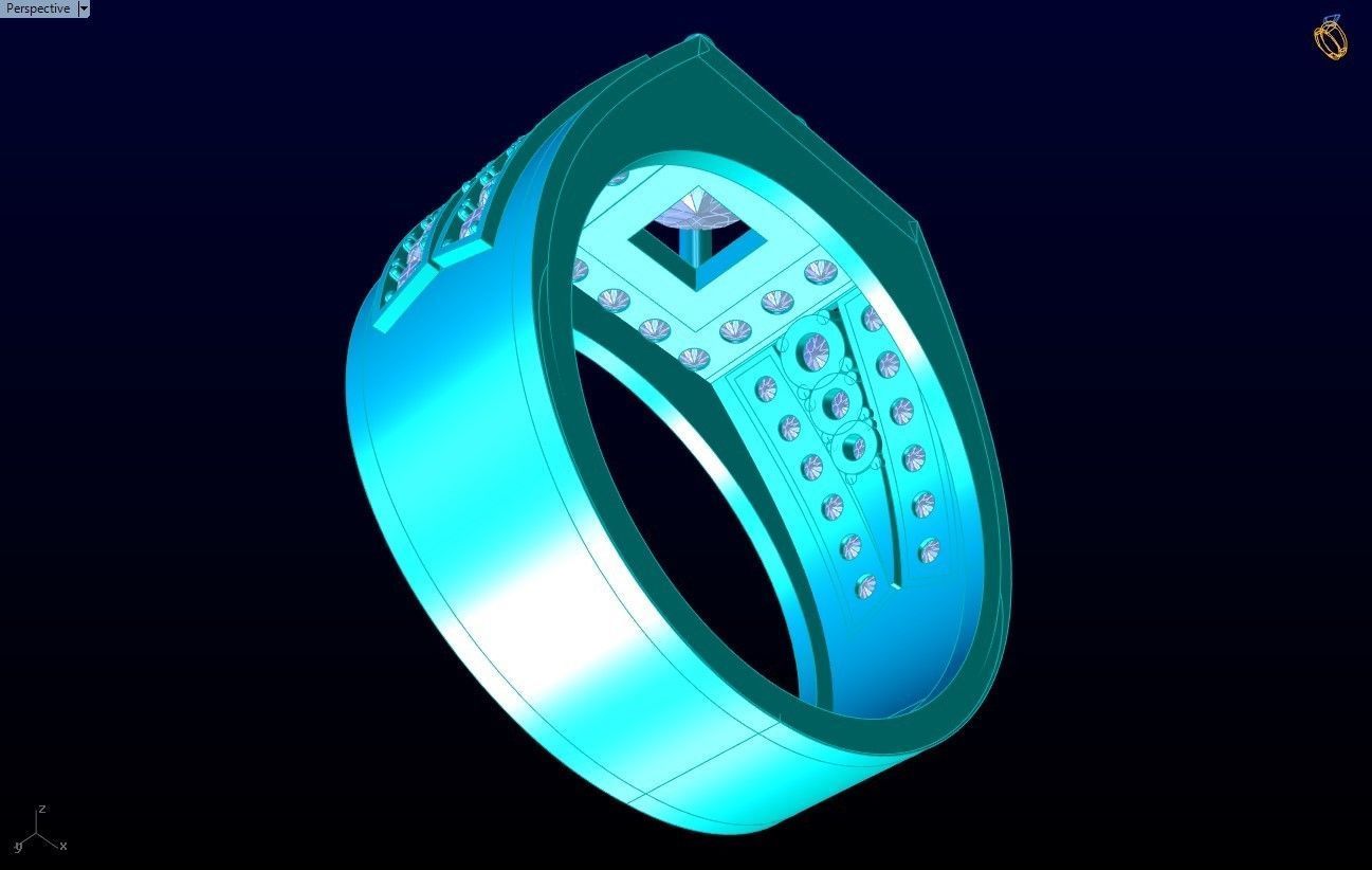 Diamond Ring - Mens Rings - N229904 3D print model_8