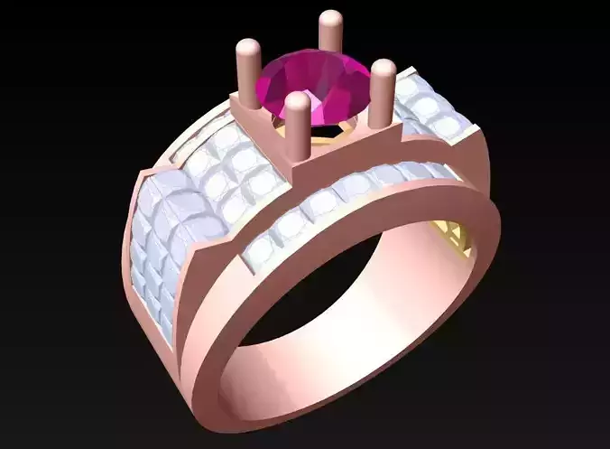 Diamond Ring - Mens Rings - N229918 3D print model