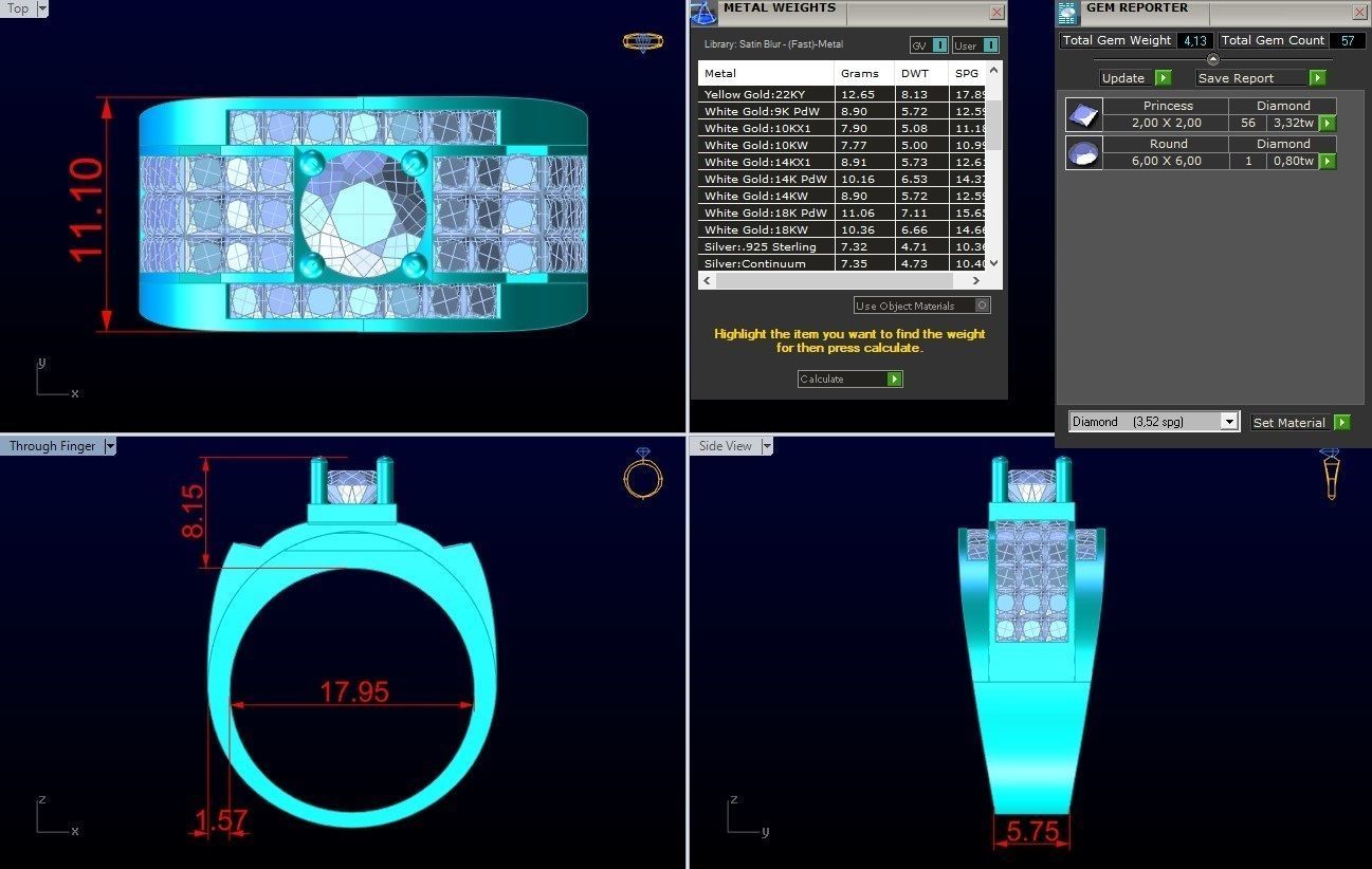 Diamond Ring - Mens Rings - N229918 3D print model_7