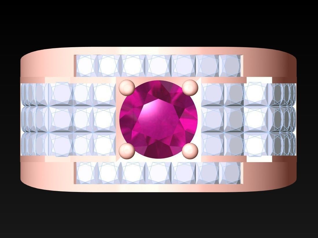 Diamond Ring - Mens Rings - N229918 3D print model_4