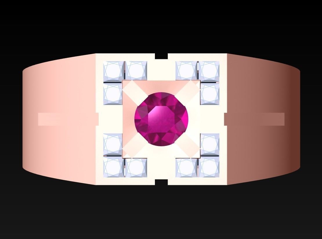 Diamond Ring - Mens Rings - N230141 3D print model_4