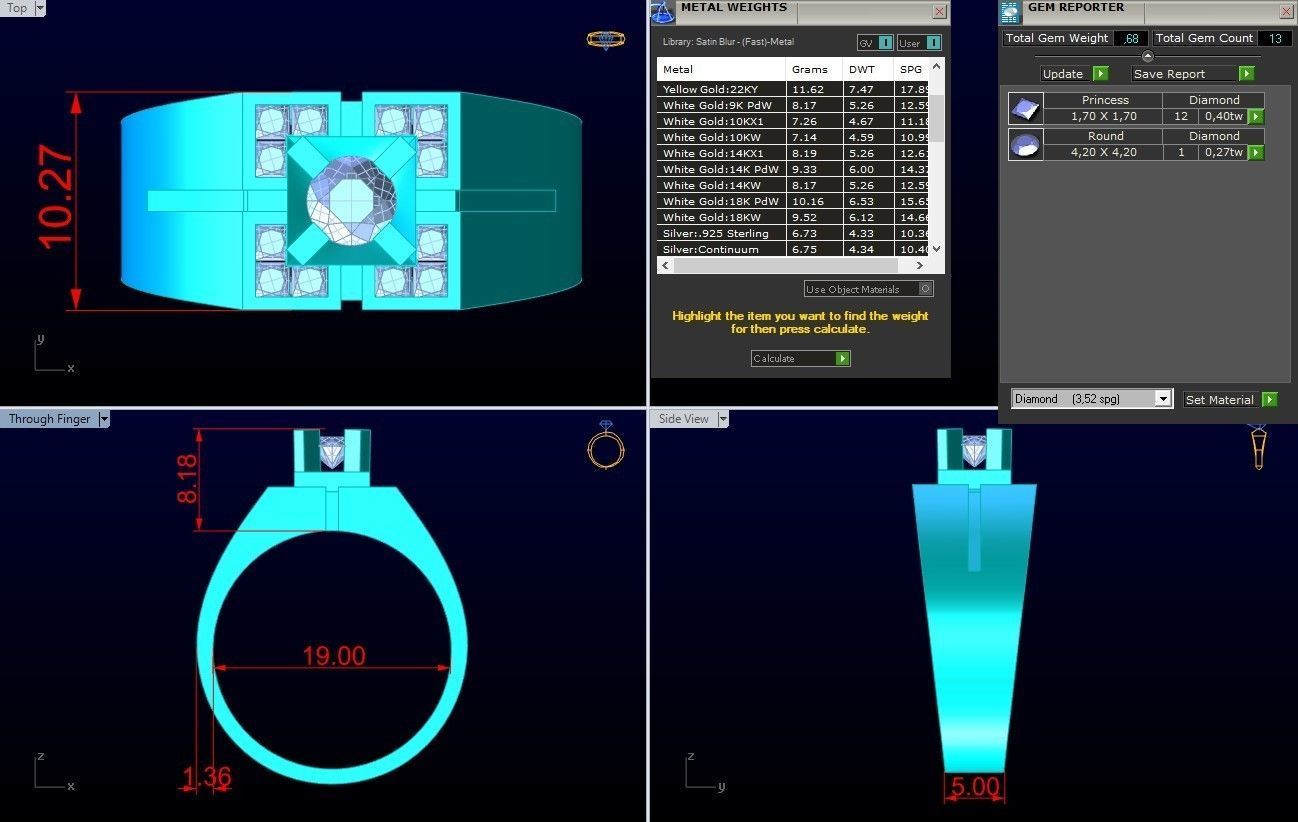 Diamond Ring - Mens Rings - N230141 3D print model_7