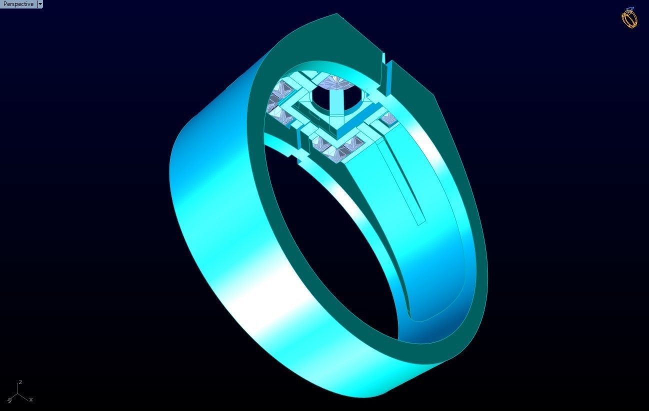 Diamond Ring - Mens Rings - N230141 3D print model_8