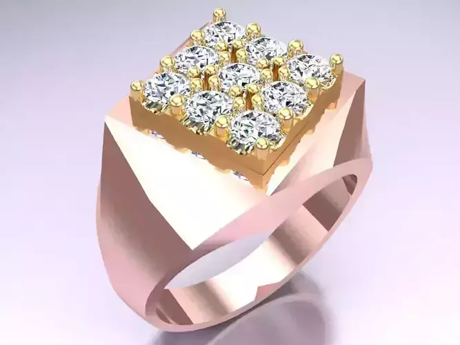 Diamond Ring - Mens Rings - N230206 3D print model