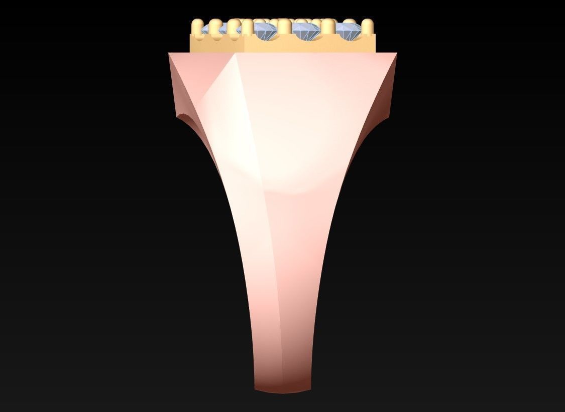 Diamond Ring - Mens Rings - N230206 3D print model_5