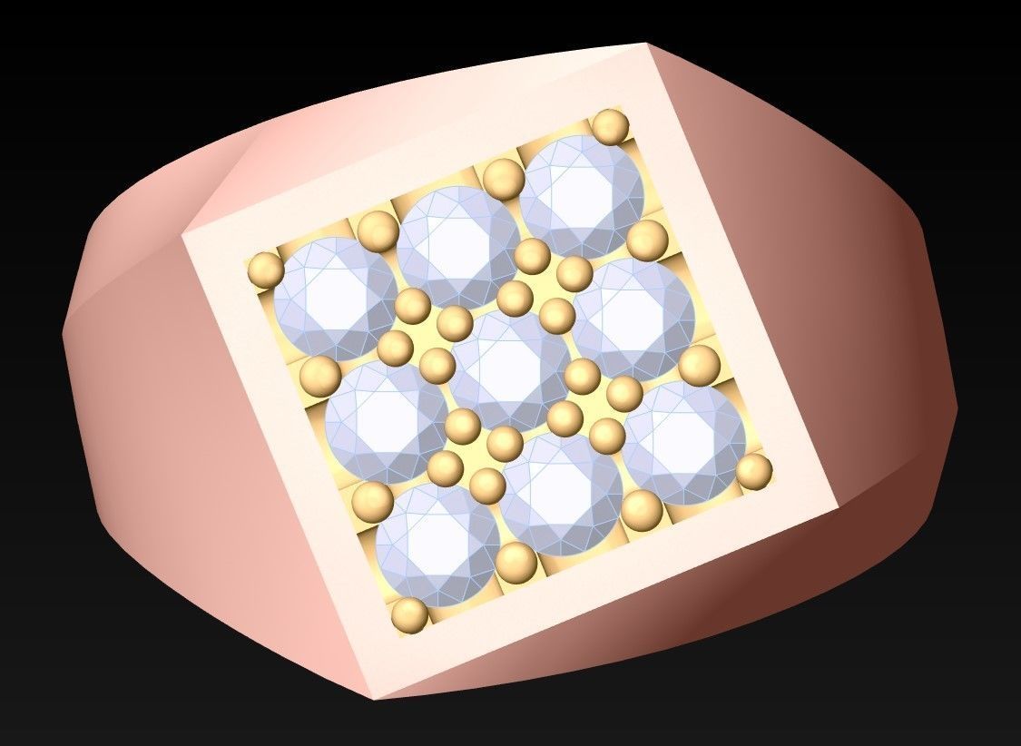 Diamond Ring - Mens Rings - N230206 3D print model_4