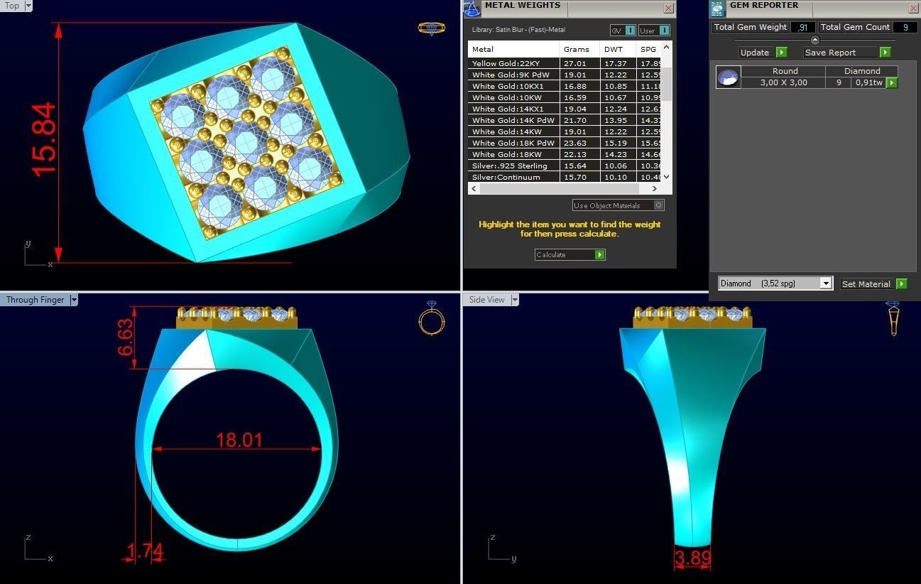 Diamond Ring - Mens Rings - N230206 3D print model_7