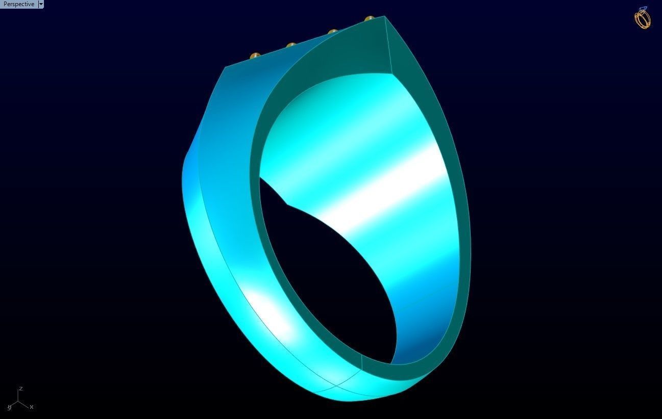 Diamond Ring - Mens Rings - N230206 3D print model_8