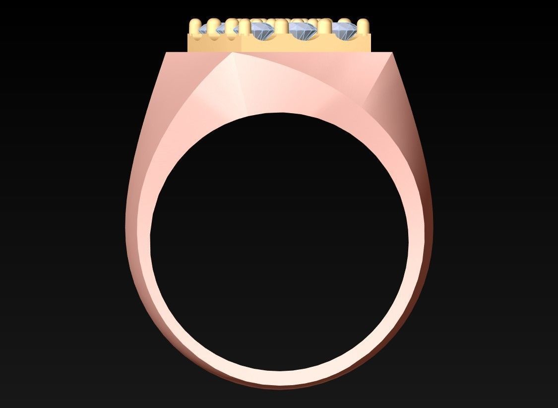 Diamond Ring - Mens Rings - N230206 3D print model_6